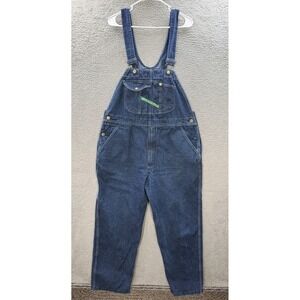 Key Imperial Bib Overalls Mens 46x30 Blue‎ Denim Hi Back Zipper Fly Carpenter
